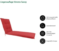 Dehner Liegenauflage Veneto für Gartenliege Savoy, ca. B57/H6/T178 cm