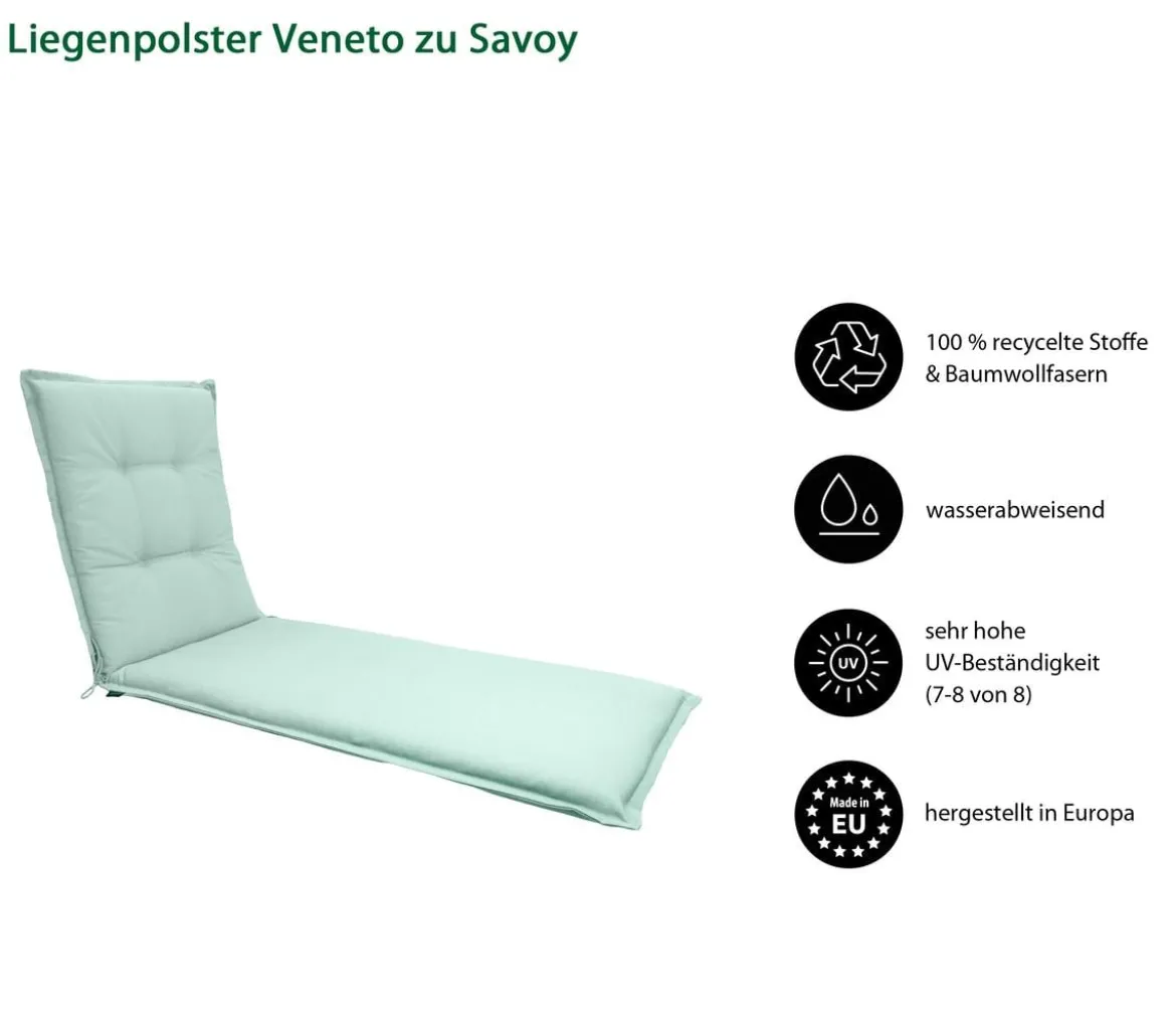 Dehner Liegenauflage Veneto für Gartenliege Savoy, ca. B57/H6/T178 cm