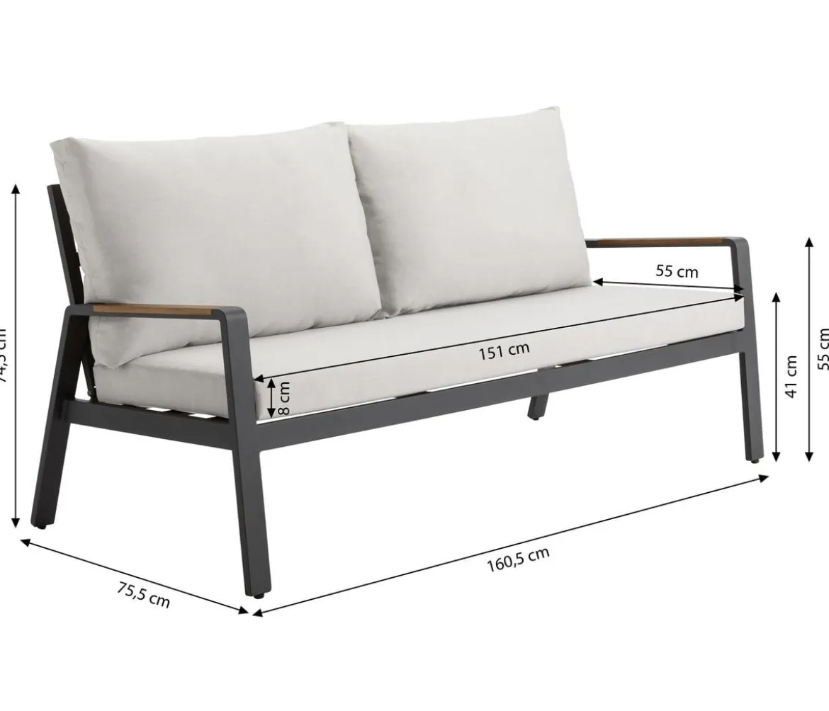 Dehner Lounge Milo, 4-teilig