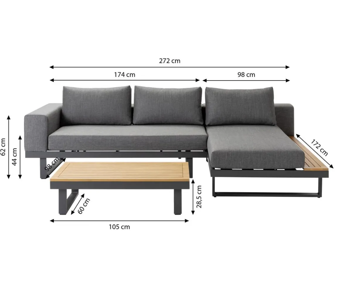 Dehner Lounge Riva, 3-teilig
