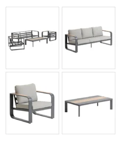 Dehner Lounge Salo, 4-teilig