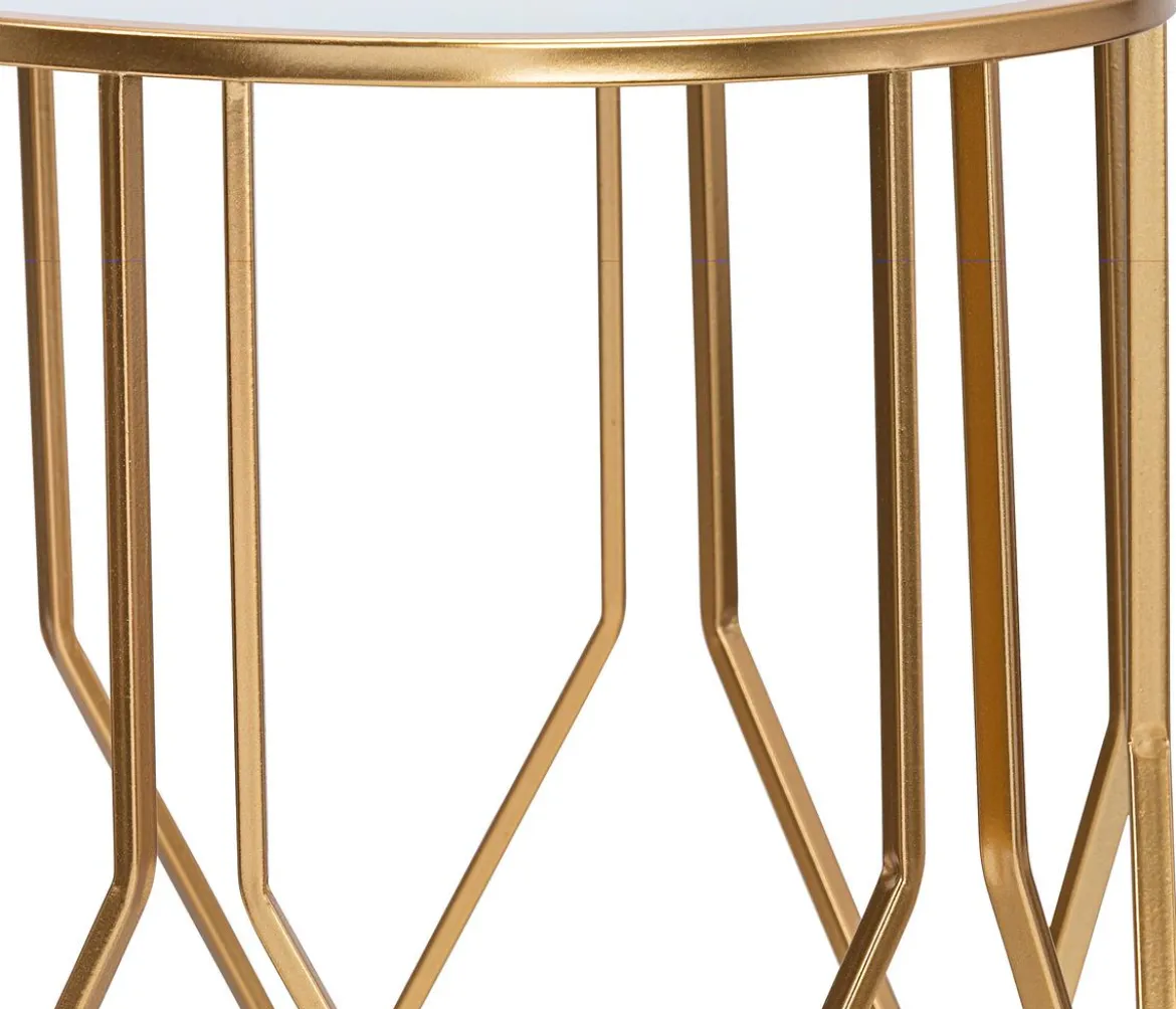 Dehner Metall-Beistelltisch, gold, ca. Ø32/H46,5 cm