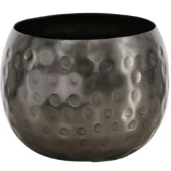 Dehner Metall-Übertopf Kody, bauchig, ca. Ø7 cm