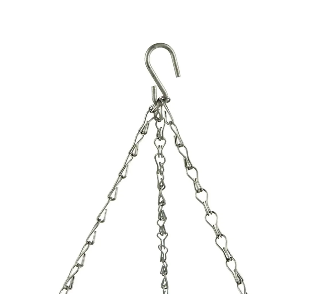 Dehner Metall-Hängeampel Basket mit Kokoseinlage, rund, grün/silber, ca. Ø35 cm