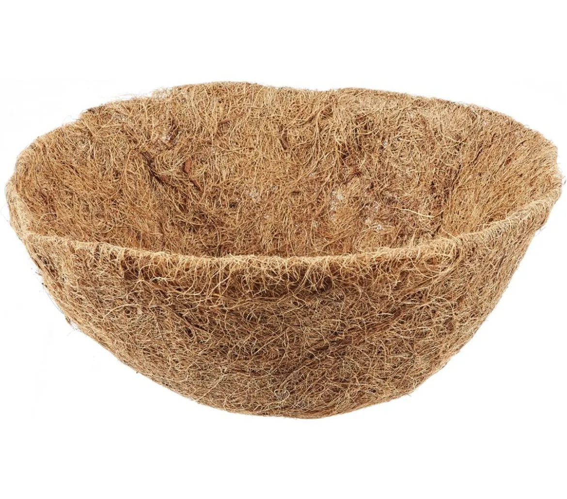Dehner Metall-Hängeampel Basket mit Kokoseinlage, rund, grün/silber, ca. Ø35 cm