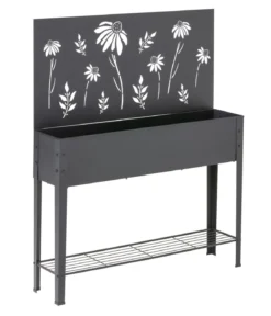 Dehner Metall-Hochbeet Bretagne, schwarz, ca. B115/H143/T27 cm