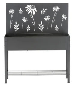 Dehner Metall-Hochbeet Bretagne, schwarz, ca. B115/H143/T27 cm
