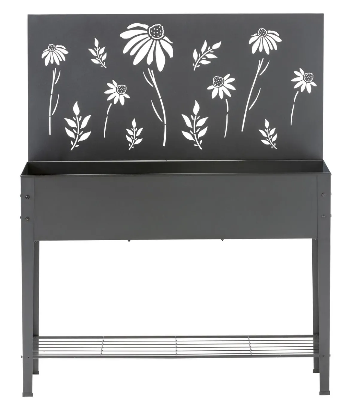 Dehner Metall-Hochbeet Bretagne, schwarz, ca. B115/H143/T27 cm