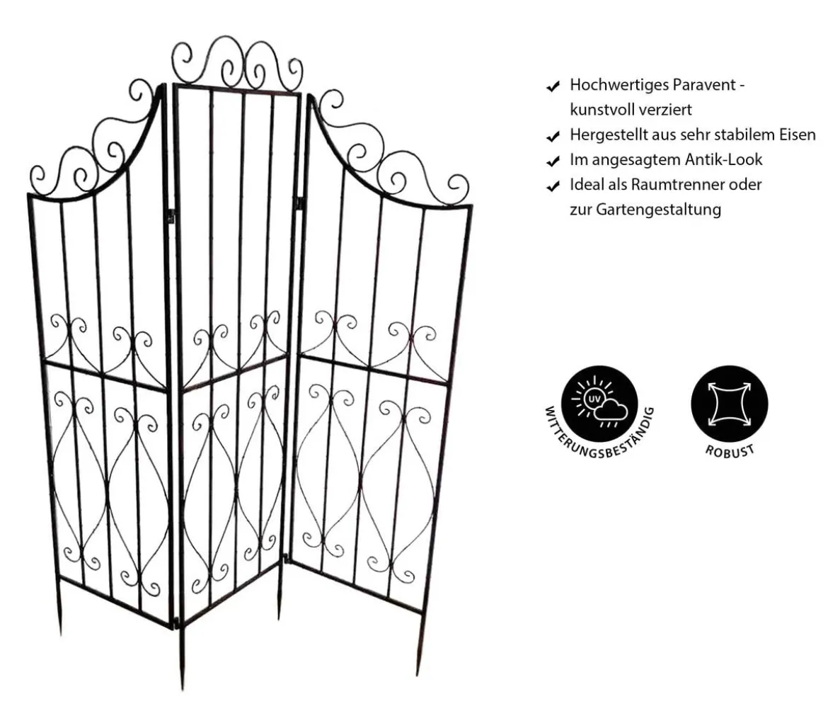 Dehner Metallparavent Antik