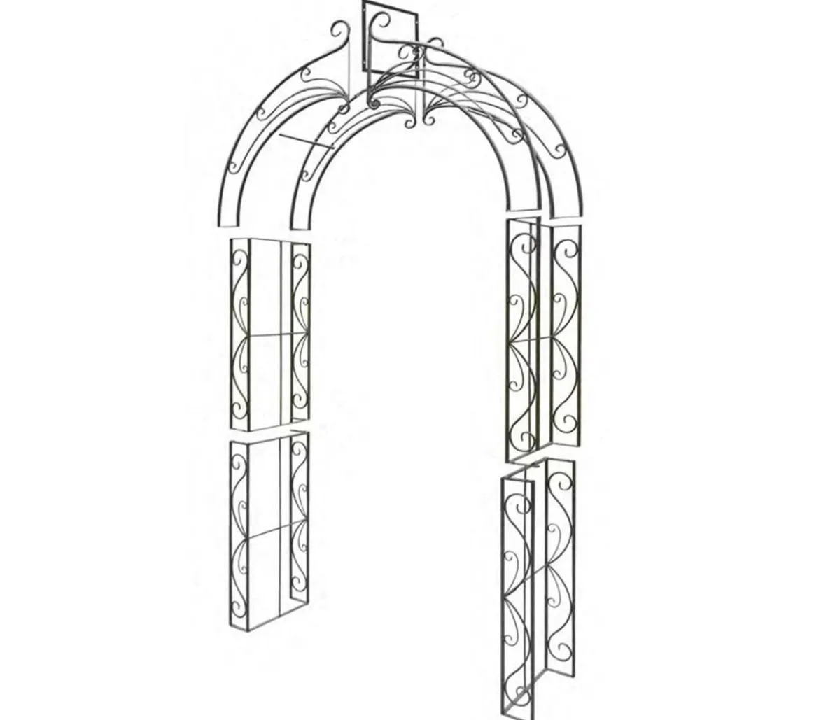 Dehner Metall-Rosenbogen Newport, ca. B134/H244/T38 cm