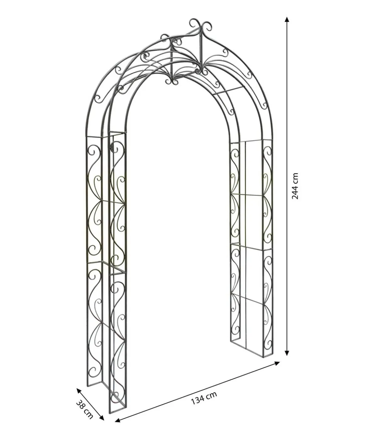 Dehner Metall-Rosenbogen Newport, ca. B134/H244/T38 cm
