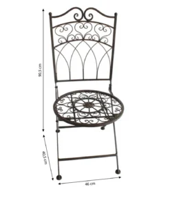 Dehner Metallstuhl Antik, ca. B40,5/H46/T90,5 cm