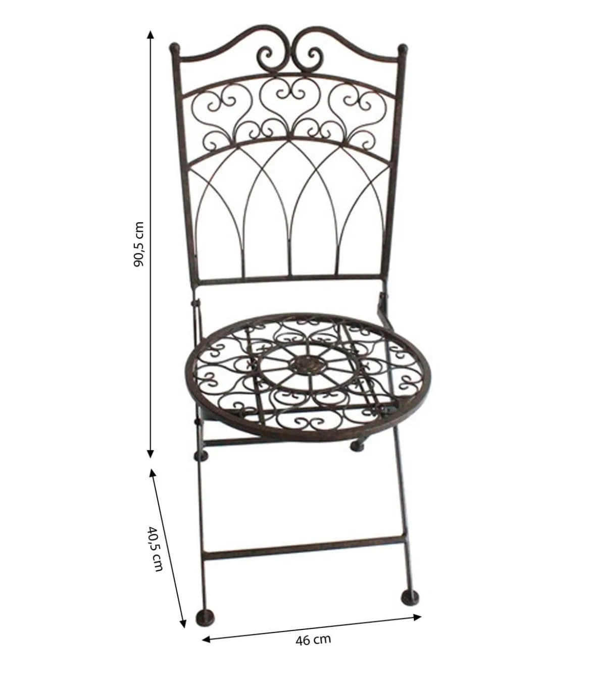 Dehner Metallstuhl Antik, ca. B40,5/H46/T90,5 cm
