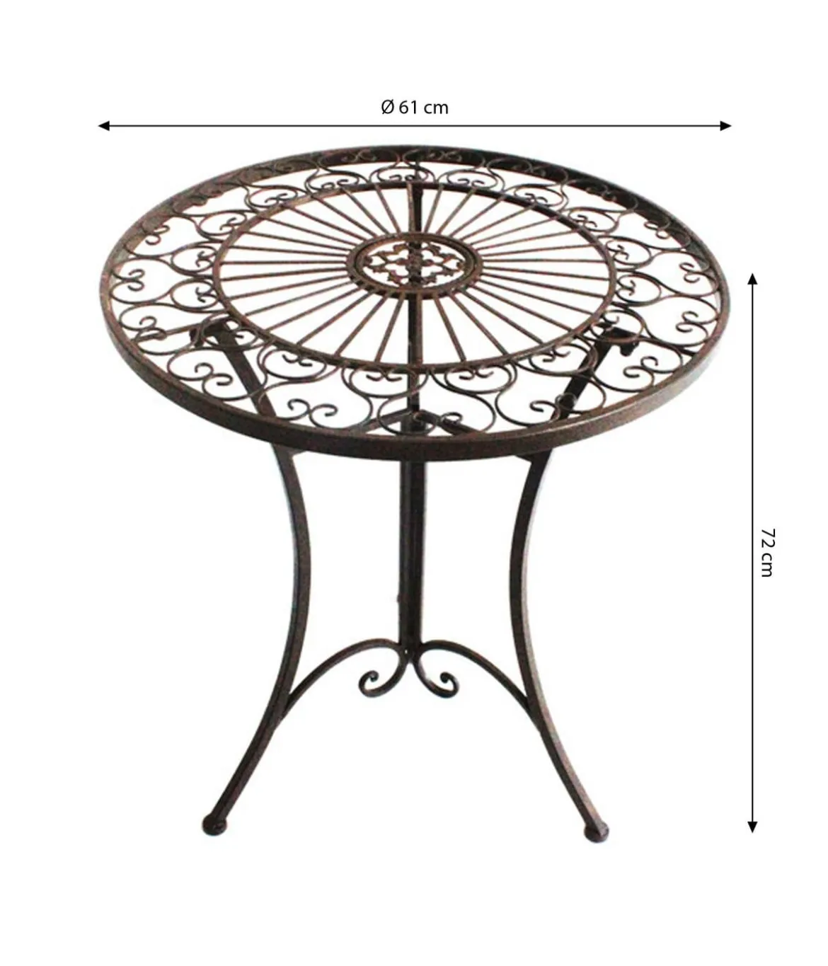 Dehner Metalltisch Antik, ca. Ø61/H72 cm