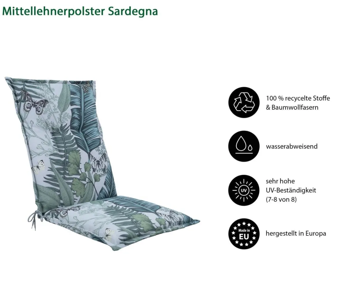 Dehner Mittellehnerauflage Sardegna, ca. B50/H6/T108 cm