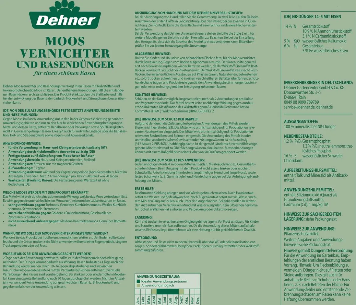 Dehner Moosvernichter und Rasendünger