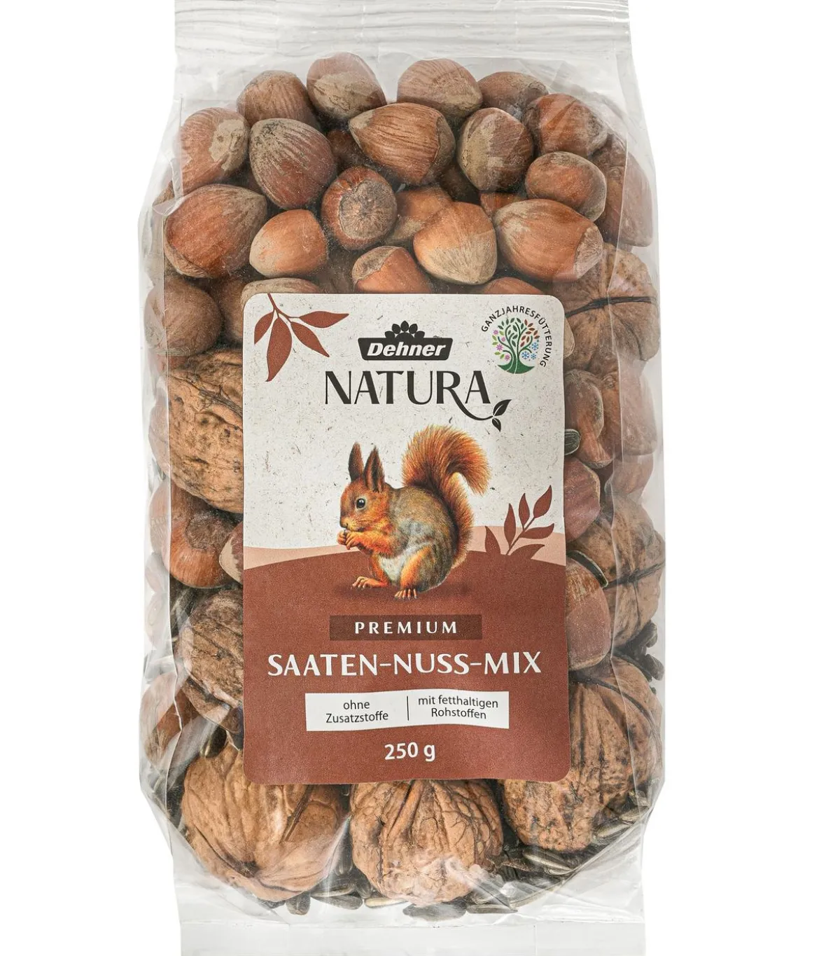 Dehner Natura Premium Eichhörnchenfutter Saaten-Nuss-Mix, 250 g