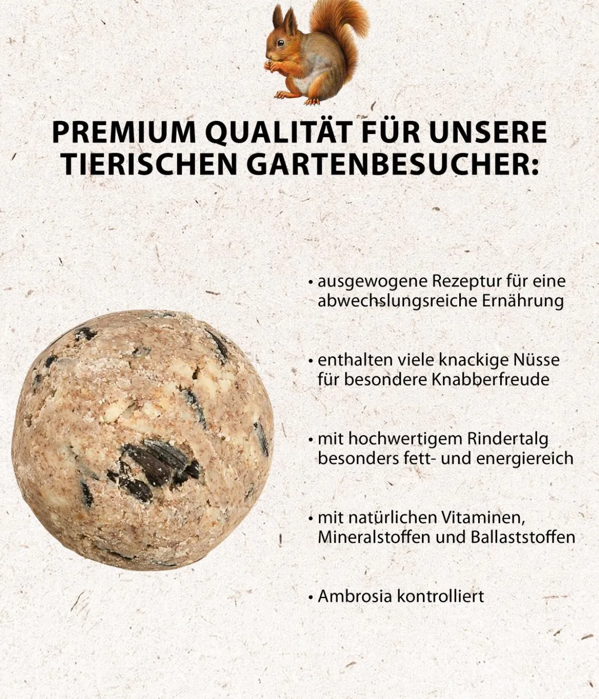 Dehner Natura Premium Eichhörnchen-Knödel, 6 Stk.