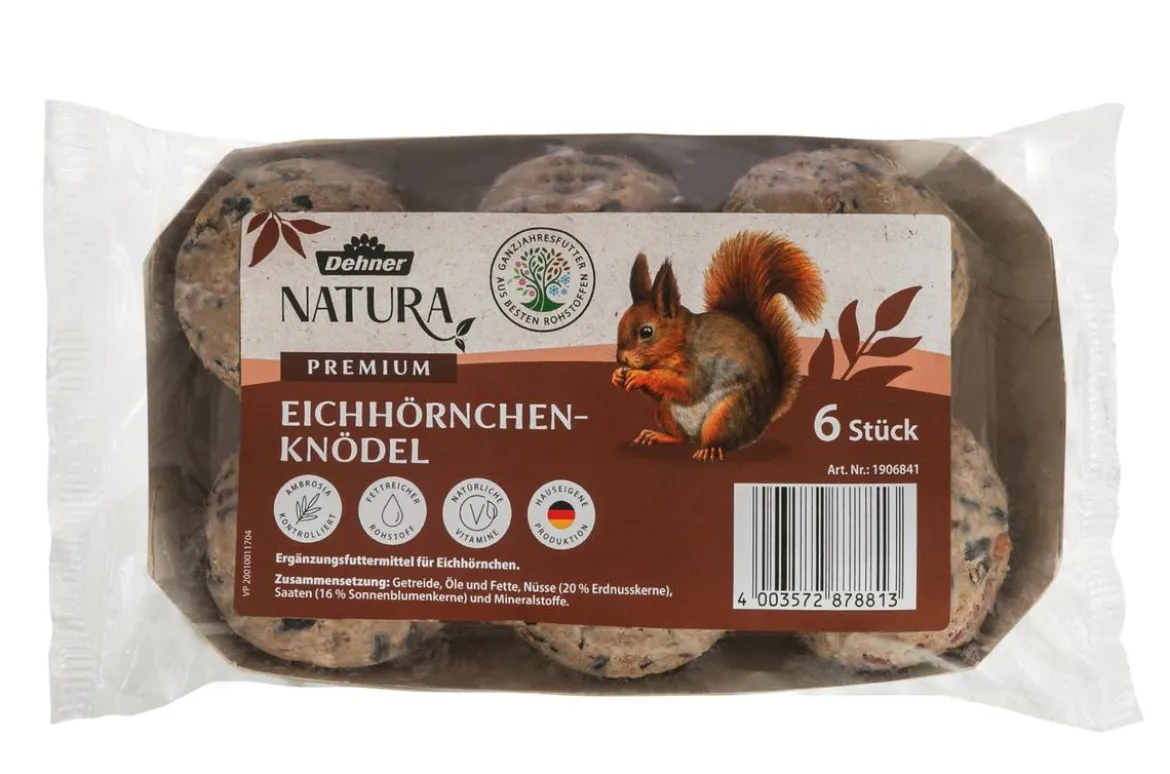 Dehner Natura Premium Eichhörnchen-Knödel, 6 Stk.