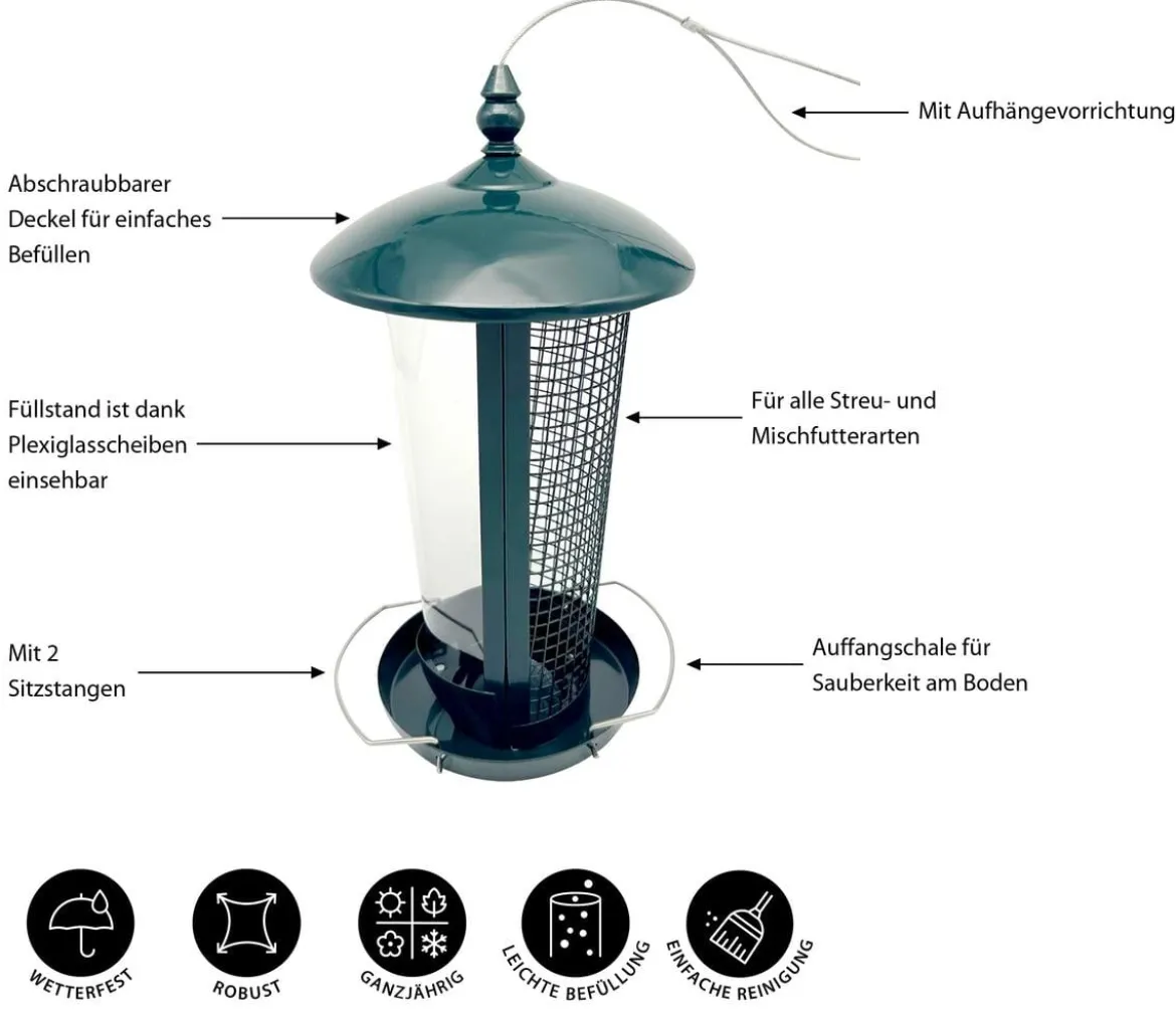 Dehner Natura Premium Futterstelle Dakar, ca. BØ16/H28 cm