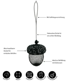 Dehner Natura Premium Futterstelle Maputo, ca. Ø12,5/H19 cm