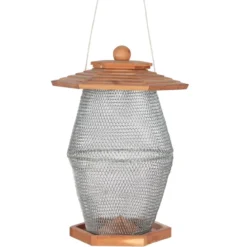 Dehner Natura Premium Futterlaterne Andorra, braun/silber, ca. B27/H39/T24 cm