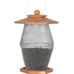 Dehner Natura Premium Futterlaterne Andorra, braun/silber, ca. B27/H39/T24 cm