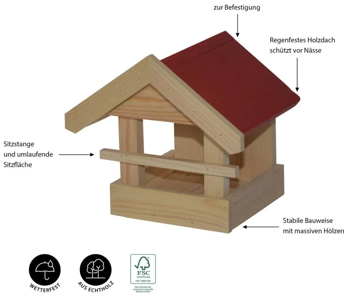 Dehner Natura Premium Futterhaus Kaja, ca. B21,5/H22/T21,5 cm