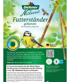 Dehner Natura Premium Futterhaus Apennin, geflammt, inkl. Ständer, ca. B70/H134,5/T70 cm