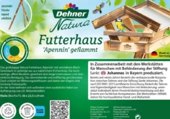 Dehner Natura Premium Futterhaus Apennin, geflammt, inkl. Ständer, ca. B70/H134,5/T70 cm