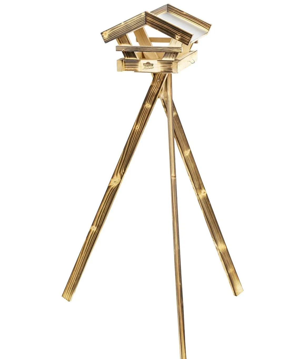 Dehner Natura Premium Futterhaus Apennin, geflammt, inkl. Ständer, ca. B70/H134,5/T70 cm