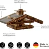 Dehner Natura Premium Futterhaus Wendelstein, geflammt, ca. B76/H32/T55 cm