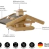Dehner Natura Premium Futterhaus Wendelstein, natur, ca. B76/H32/T55 cm