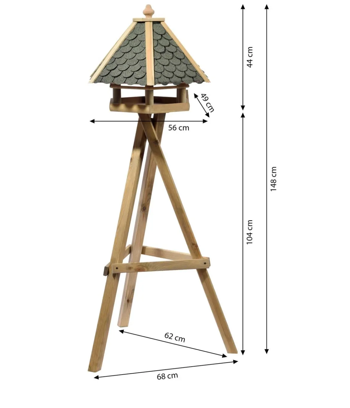 Dehner Natura Premium Futterhaus Achensee, inkl. Ständer Ellmau, ca. B68/H148/T62 cm