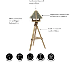 Dehner Natura Premium Futterhaus Achensee, inkl. Ständer Ellmau, ca. B68/H148/T62 cm