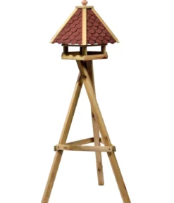 Dehner Natura Premium Futterhaus Alpbach, inkl. Ständer Ellmau, ca. B68/H148/T62 cm