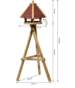 Dehner Natura Premium Futterhaus Alpbach, inkl. Ständer Ellmau, ca. B68/H148/T62 cm