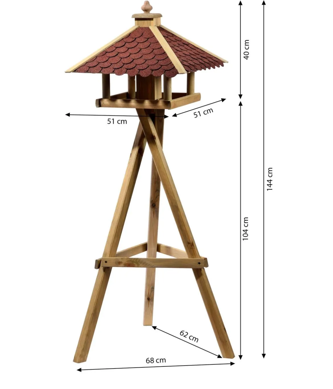 Dehner Natura Premium Futterhaus Brixen, inkl. Ständer Ellmau, ca. B68/H144/T62 cm