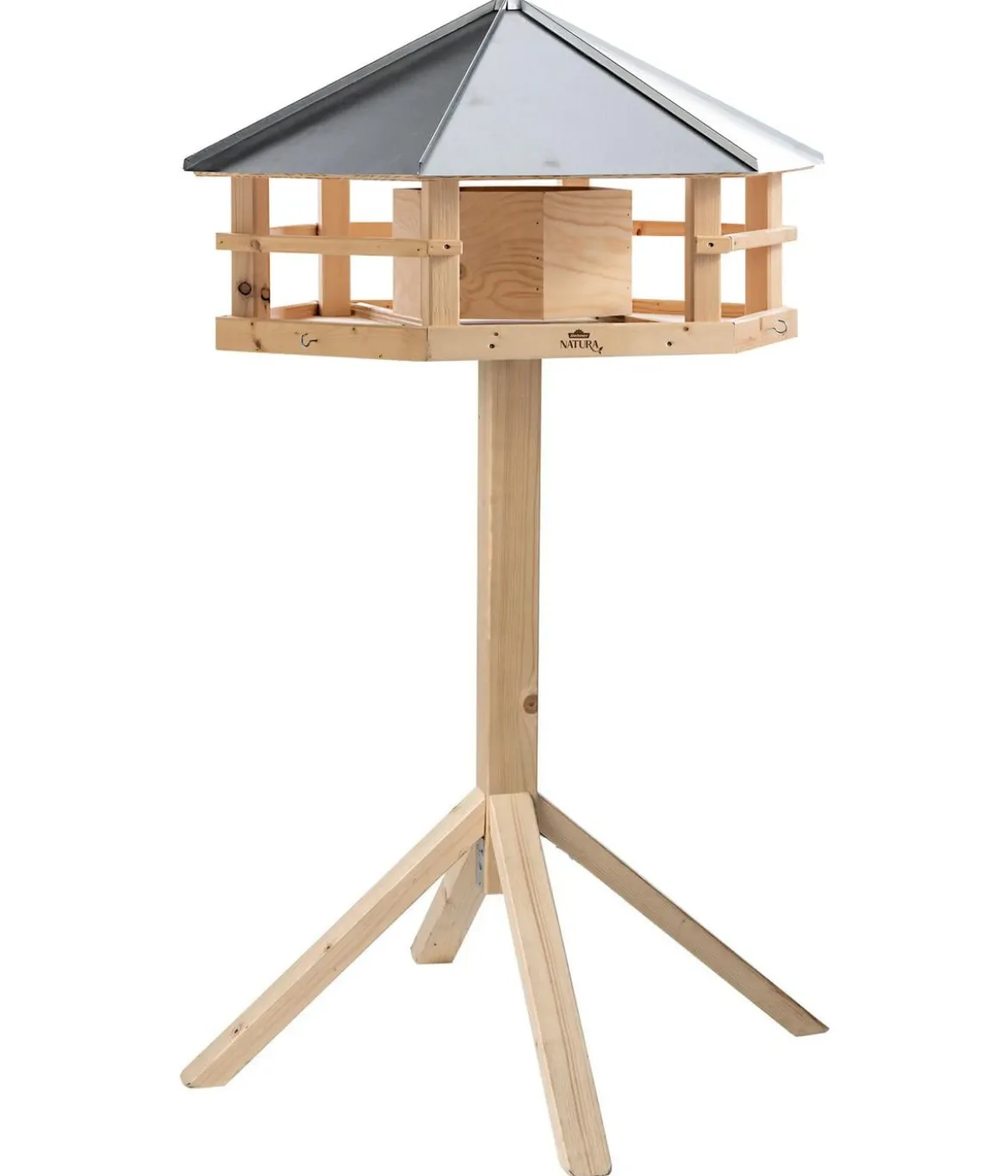 Dehner Natura Premium Futterhaus Sierra Madre, inkl. Ständer Alpstein, ca. B85/H149,5/T84,3 cm