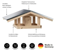 Dehner Natura Premium Futterhaus Karwendel, natur, ca. B71,4/H27,7/T52 cm