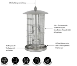 Dehner Natura Premium Futterspender Triple, ca. Ø22/H36,5 cm