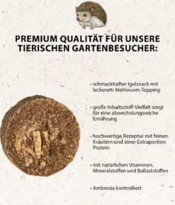 Dehner Natura Premium Igelfutter Igel-Kekse mit Mehlwürmern
