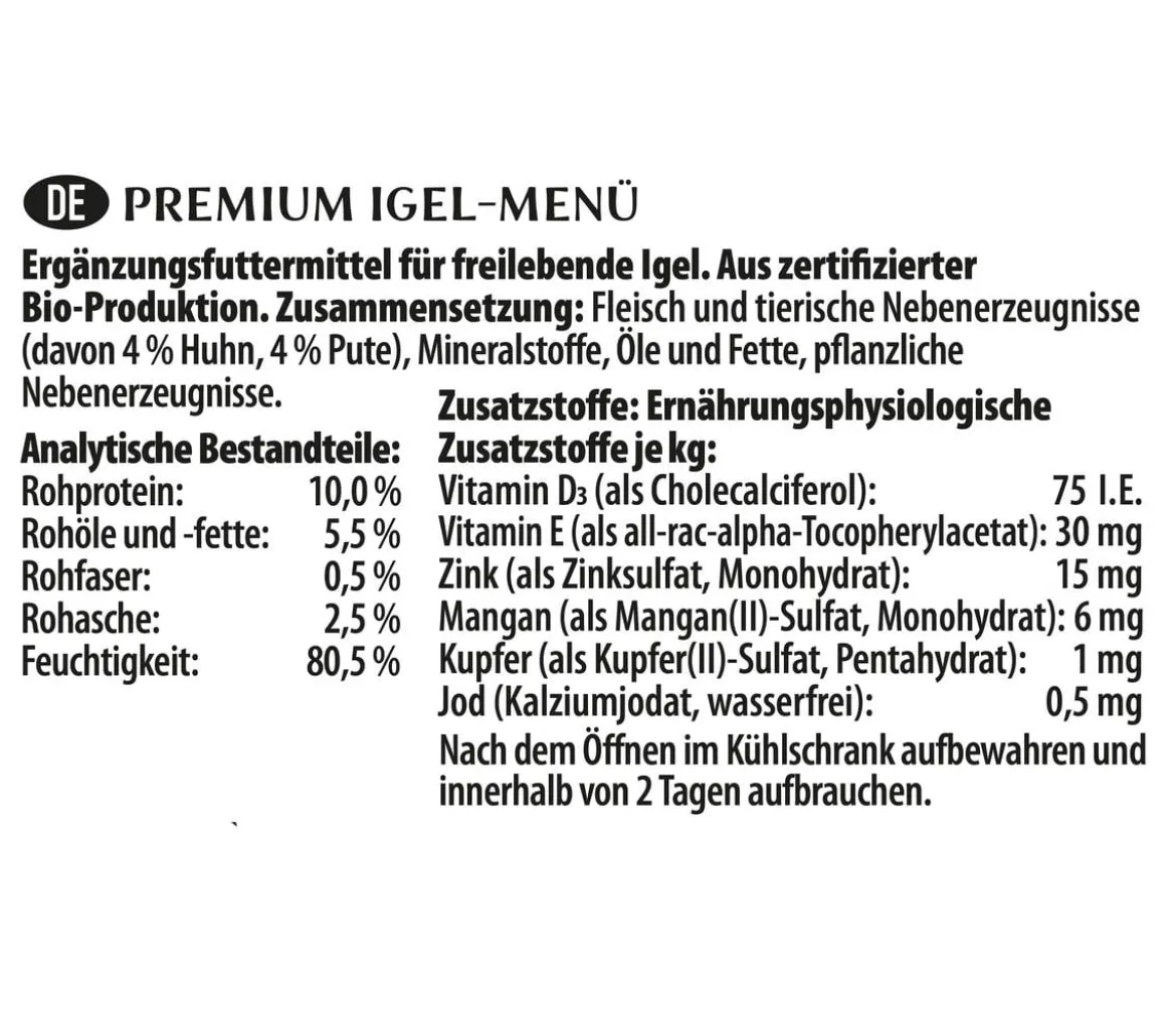 Dehner Natura Premium Igel-Menü, 16 x 100 g