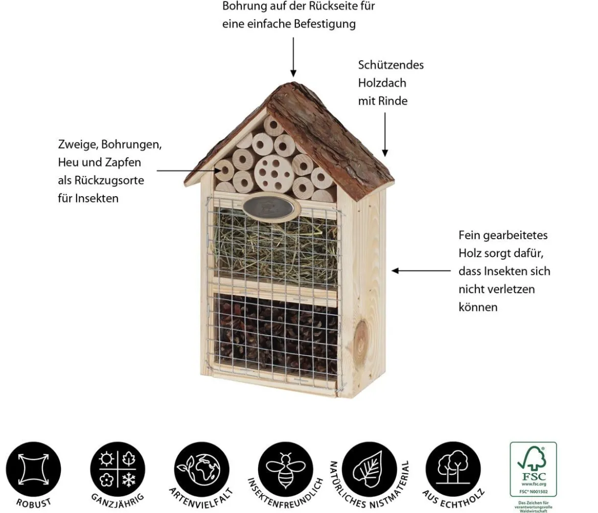 Dehner Natura Premium Insektenhotel Flavia, ca. B19/H28/T13 cm