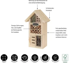 Dehner Natura Premium Insektenhotel Regina, ca. B16/H27/T9 cm