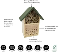 Dehner Natura Premium Insektenhotel Locarno, ca. B22,5/H29/T14 cm