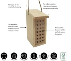 Dehner Natura Premium Insektenhotel Zermatt, ca. B8/H19,5/T12,5 cm