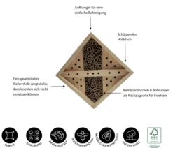 Dehner Natura Premium Insektenhotel Nueva, ca. B18/H18/T11 cm