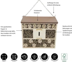 Dehner Natura Premium Insektenhotel Andrena, ca. B29,5/H29/T9,9 cm