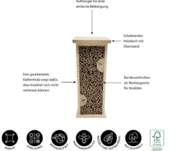 Dehner Natura Premium Insektenhotel Felica, ca. B14/H35,5/T11,5 cm